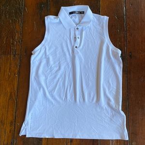 RLX Ralph Lauren White Tennis or Golf Polo Collared Tank Top